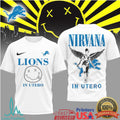 Detroit Lions x Nirvana In Utero Graphic Streetwear T Shirt - Limotees LLC