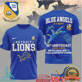 Detroit Lions x U.S. Navy Blue Angels 80th Anniversary 1946 2026 T Shirt - Limotees LLC