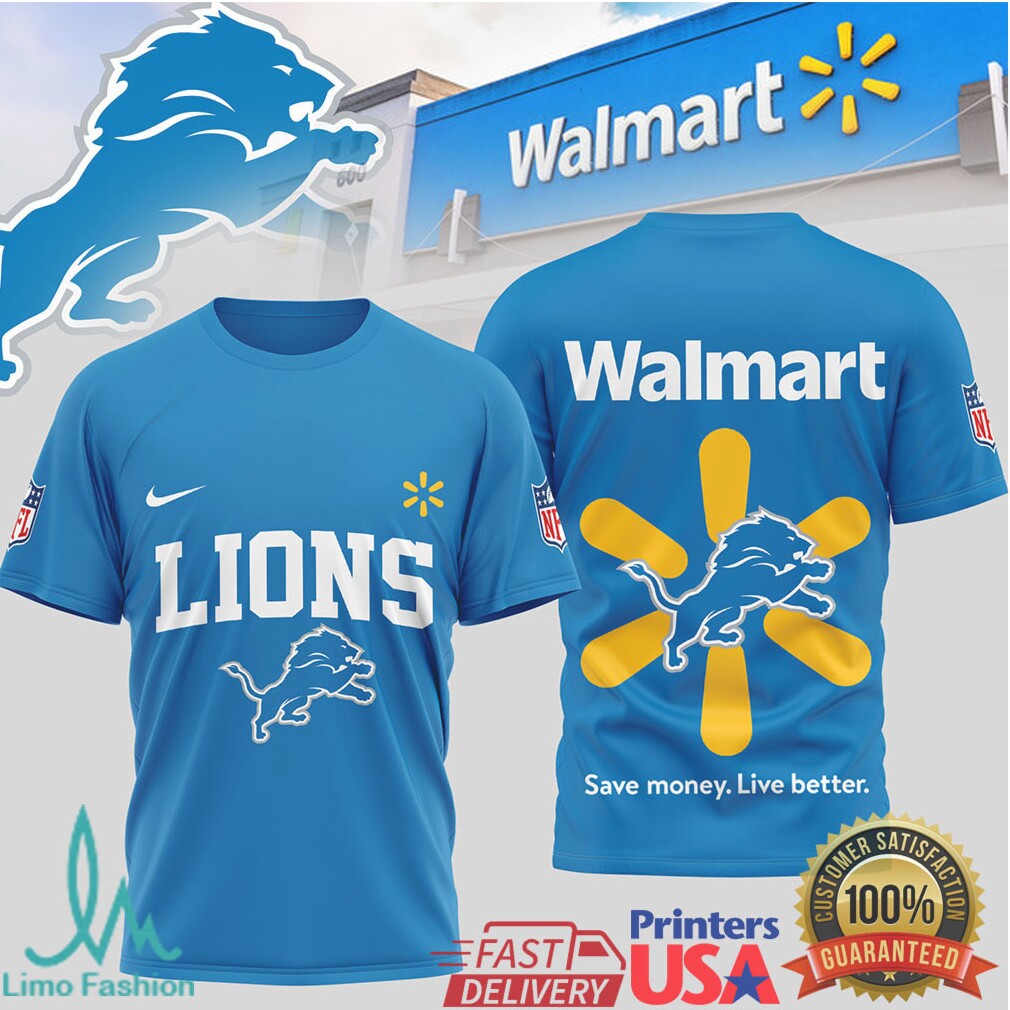 Detroit Lions x Walmart Collaboration Fan Apparel Graphic T Shirt - Limotees LLC