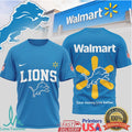 Detroit Lions x Walmart Collaboration Fan Apparel Graphic T Shirt - Limotees LLC