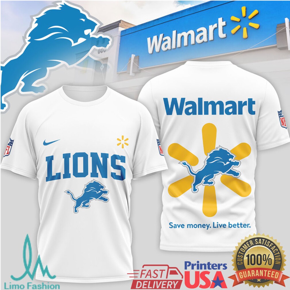 Detroit Lions x Walmart Collaboration Fan Apparel Graphic T Shirt - Limotees LLC