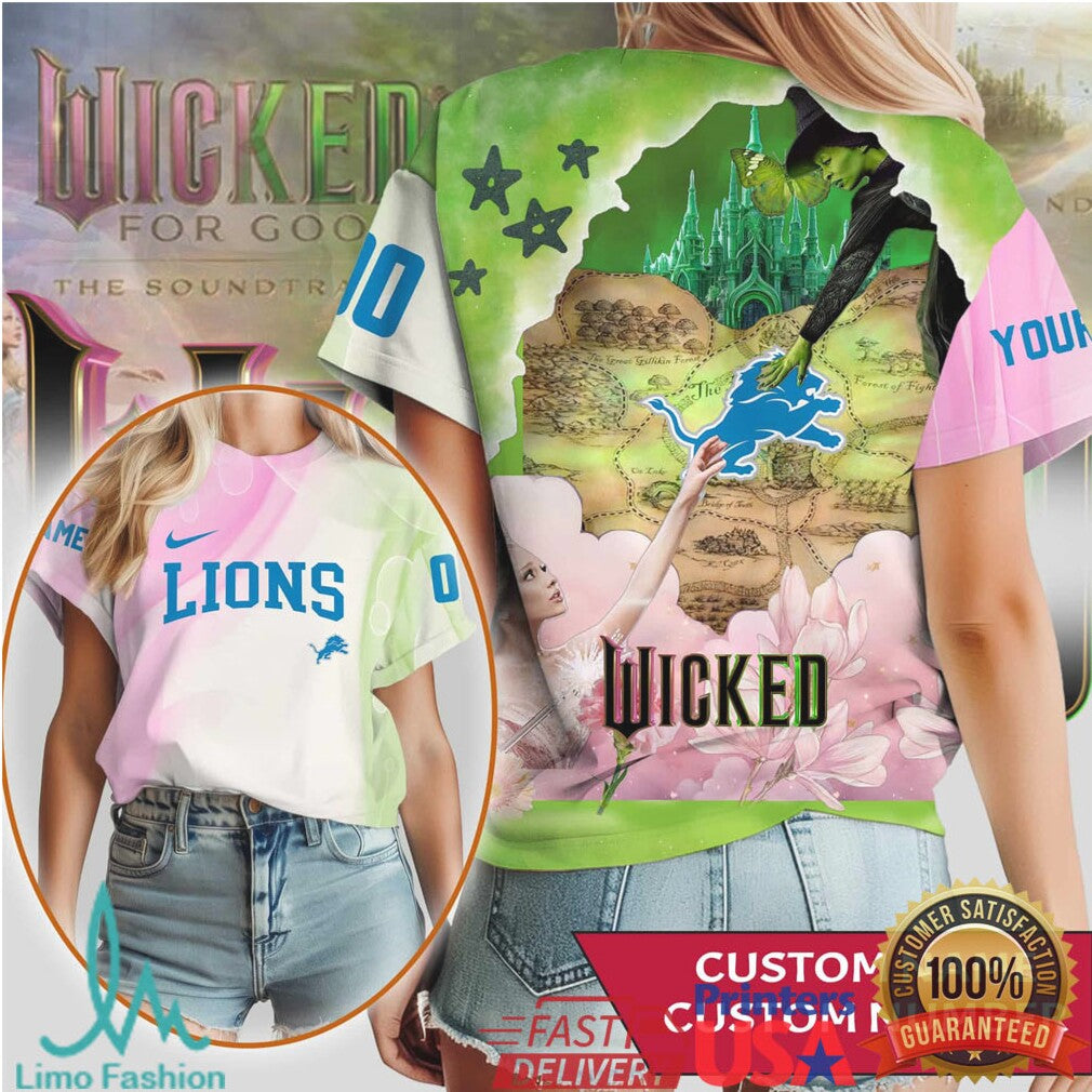 Detroit Lions x Wicked Mashup Personalized Name All Over Print Shirt - Limotees LLC