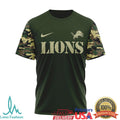 Detroit LionsOfficial NFL Camouflage Thank You For Service 3D Shirt - Limotees LLC