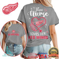 Detroit Red Wings Nurse Shirt This Nurse Loves Her Red Wings T Shirt - Limotees LLC