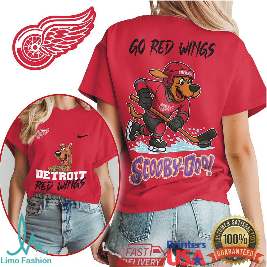 Detroit Red Wings Scooby Doo Go Red Wings Hockey T Shirt - Limotees LLC