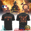 Detroit Tigers Fire Dept T Shirt Detroit Baseball Firefighter Hero Tribute Performance T Shirt - Limotees LLC