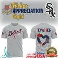 Detroit Tigers Teacher Appreciation Night T Shirt MLB School Spirit Teacher Heart Pencil Design T Shirt