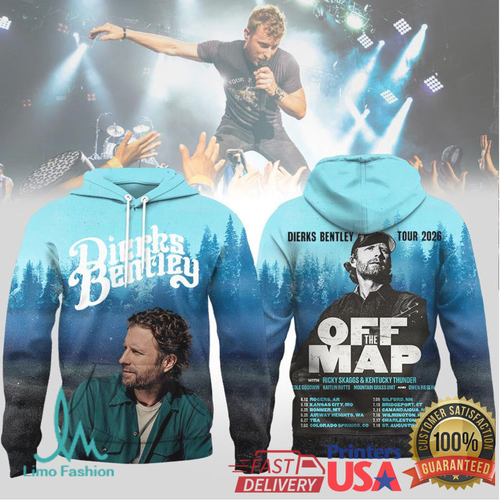 Dierks Bentley Off The Map Tour 2024 Pine Forest Graphic Apparel - Limotees LLC