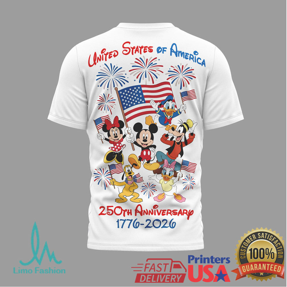Disney Collection Mickey & Friends US 250th Anniversary T Shirt