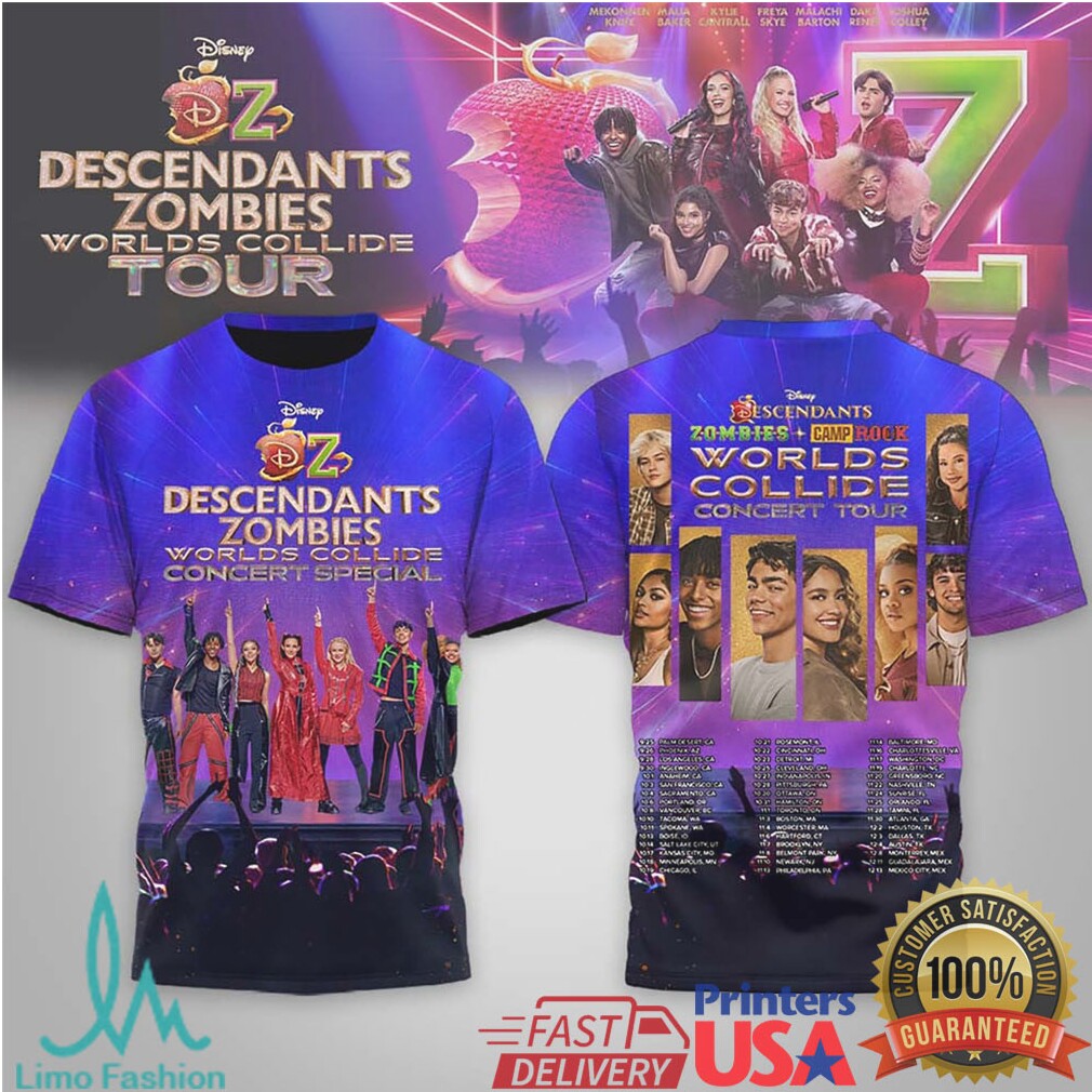 Disney Descendants x Zombies Worlds Collide Tour 2026 Concert T Shirt - Limotees LLC