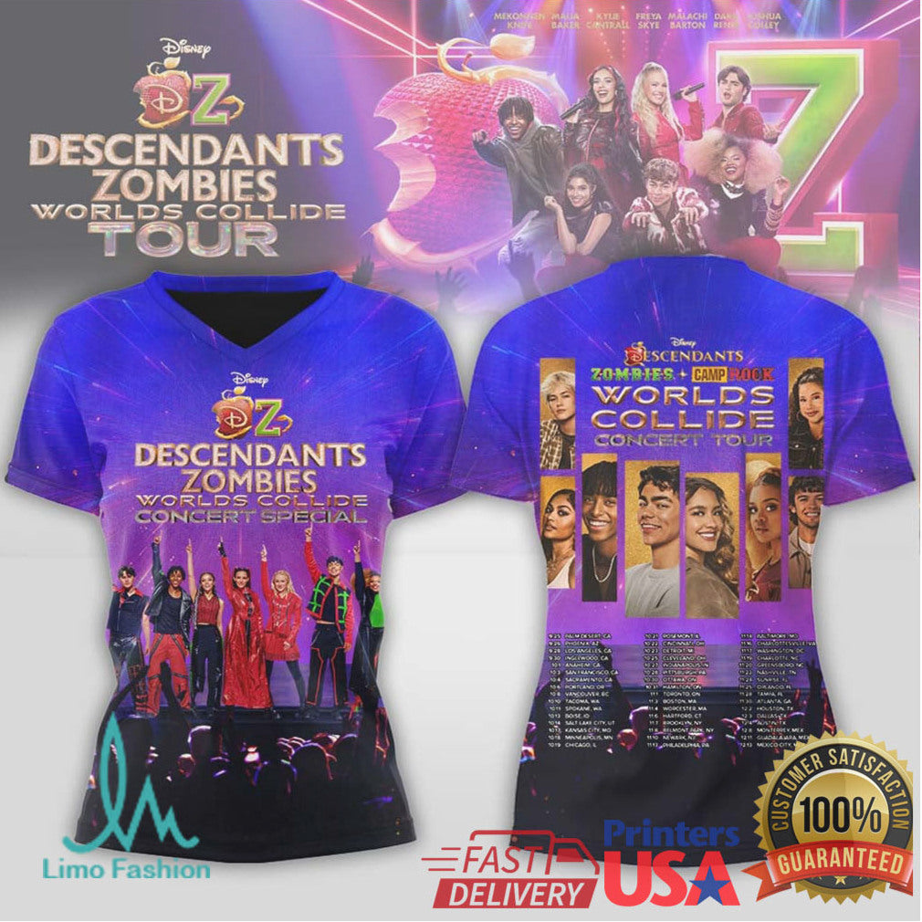 Disney Descendants x Zombies Worlds Collide Tour 2026 Concert T Shirt - Limotees LLC