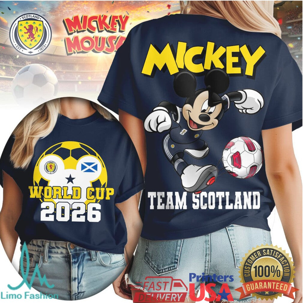 Disney Mickey Mouse Team Scotland World Cup 2026 Soccer Fan T Shirt - Limotees LLC