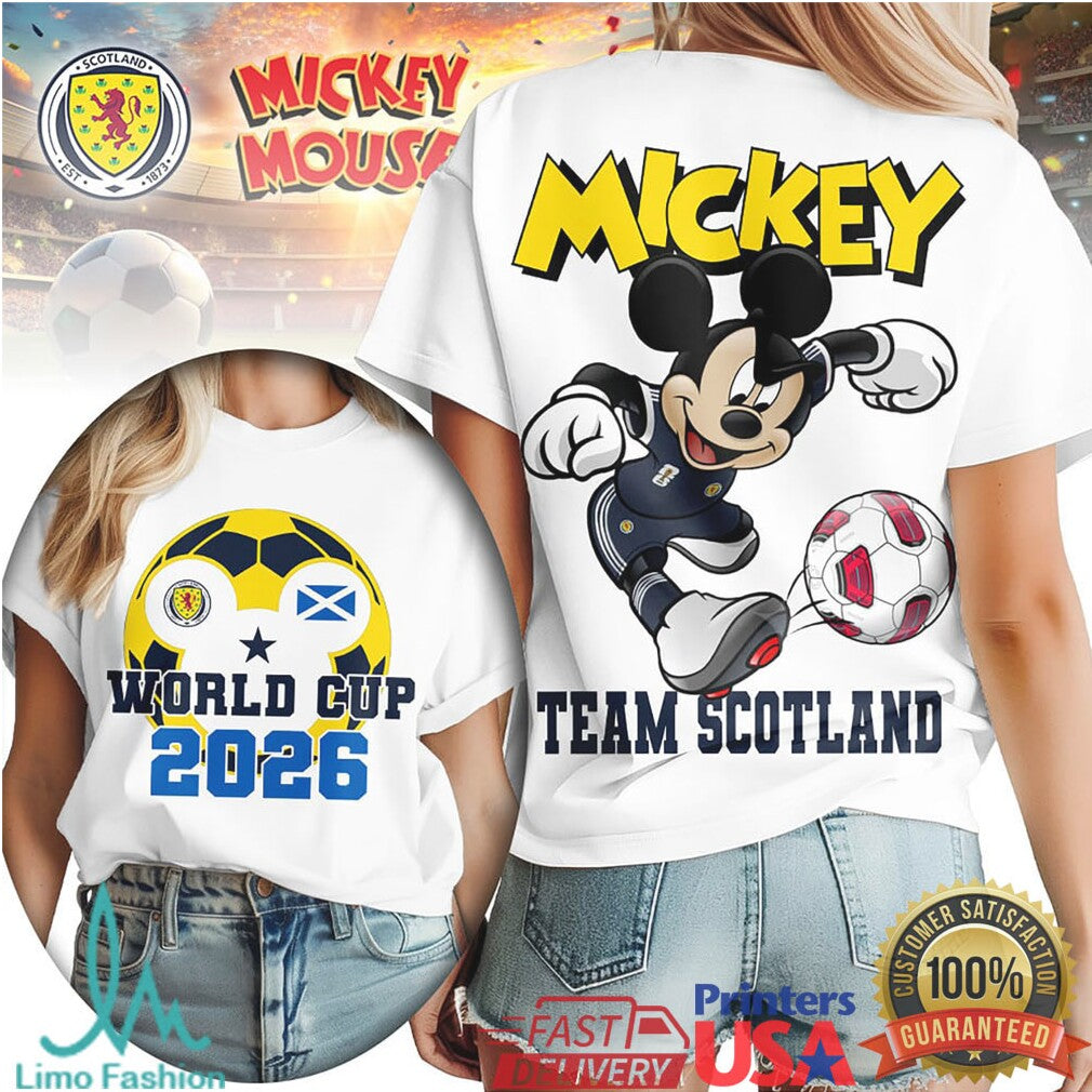 Disney Mickey Mouse Team Scotland World Cup 2026 Soccer Fan T Shirt - Limotees LLC