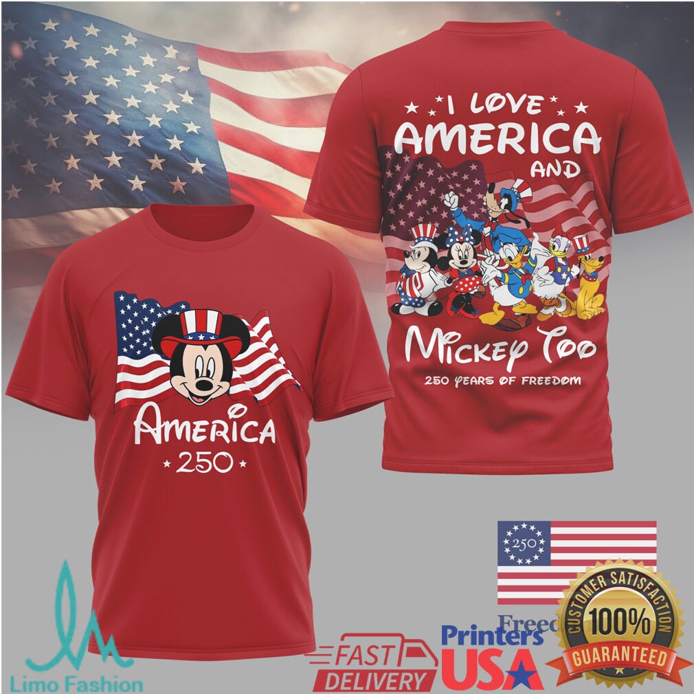 Disney Mickey Mouse and Friends America 250 Years of Freedom Patriotic T Shirt - Limotees LLC