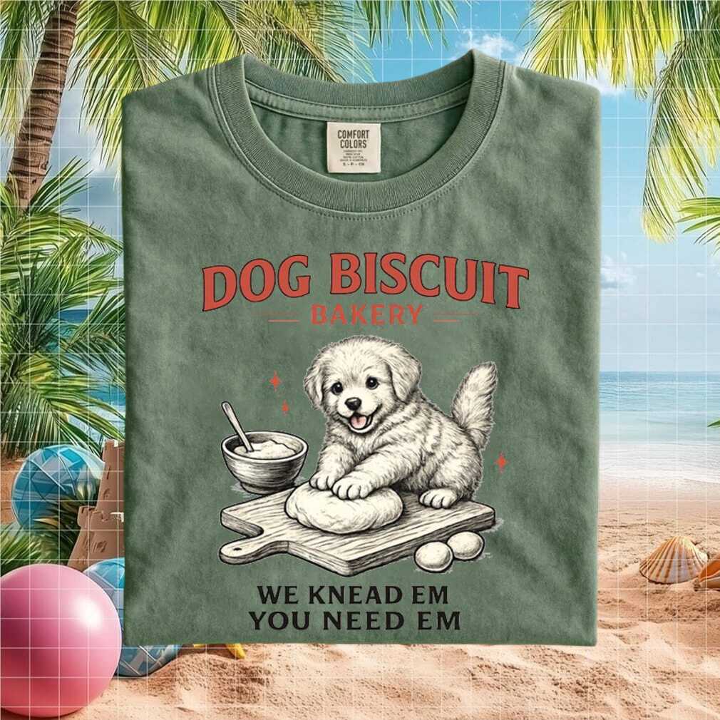 Dog Biscuit Bakery Cute Golden Puppy Baking Knead T Shirt - Limotees LLC