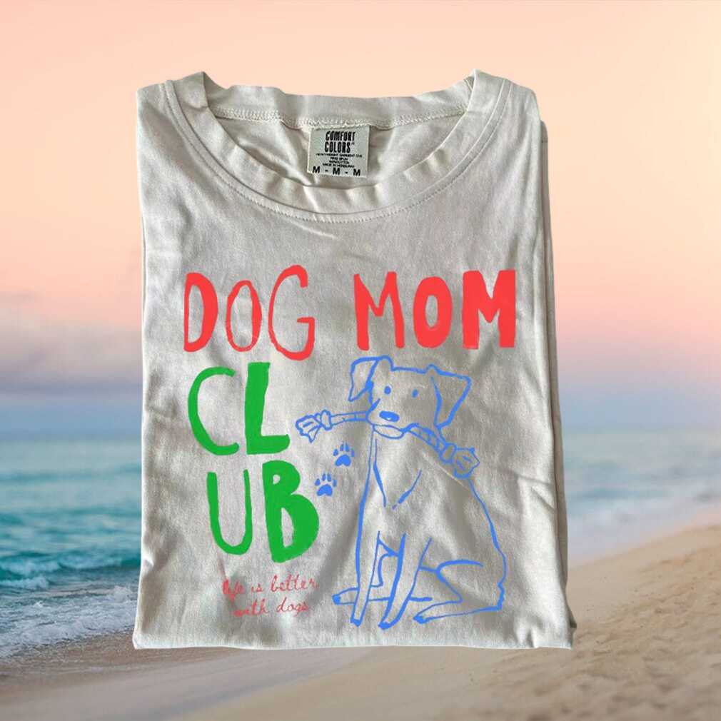 Dog Mom Club Neon Retro Sketch Style Women Aesthetic T Shirt - Limotees LLC