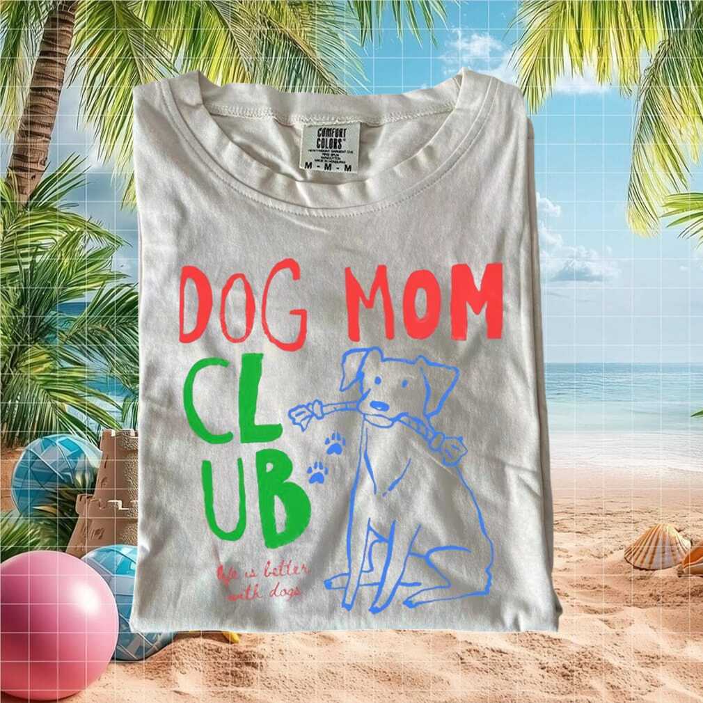 Dog Mom Club Neon Retro Sketch Style Women Aesthetic T Shirt - Limotees LLC