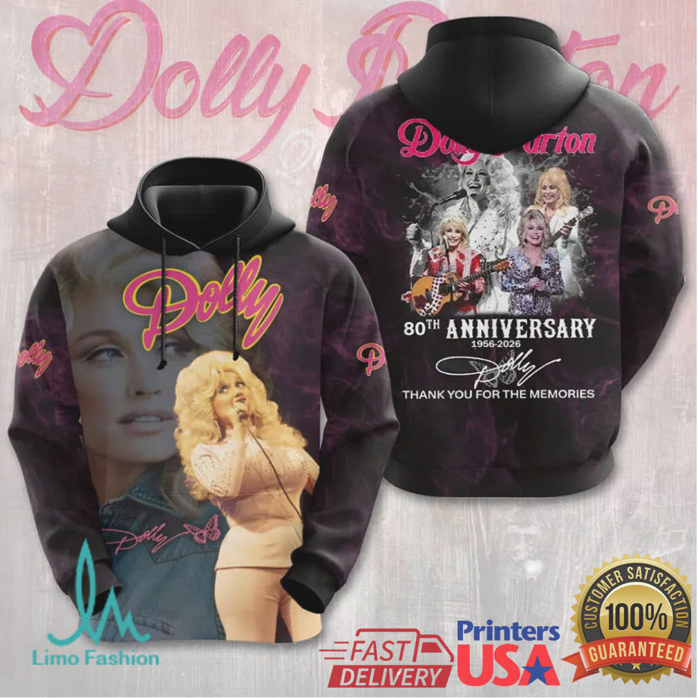 Dolly Parton 80th Anniversary 1946 2026 Thank You For The Memories Country Music T Shirt - Limotees LLC