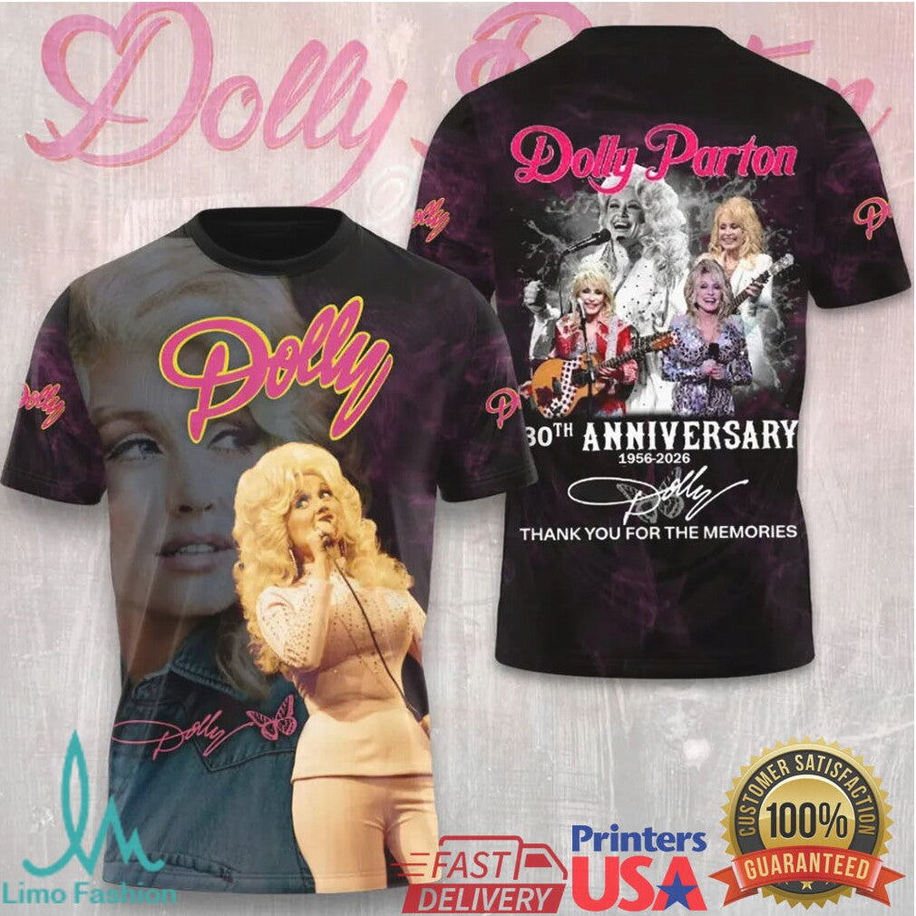 Dolly Parton 80th Anniversary 1946 2026 Thank You For The Memories Country Music T Shirt - Limotees LLC