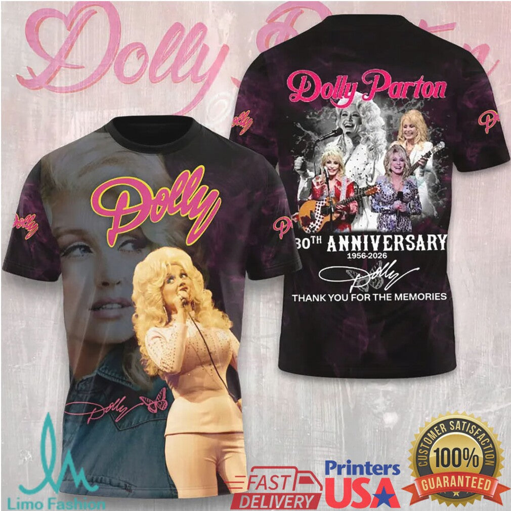Dolly Parton 80th Anniversary 1946 2026 Thank You For The Memories Country Music T Shirt - Limotees LLC