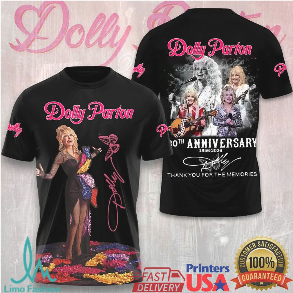 Dolly Parton 80th Anniversary 1956 2026 Vintage Country Music Queen Butterfly Tribute Fans T Shirt - Limotees LLC