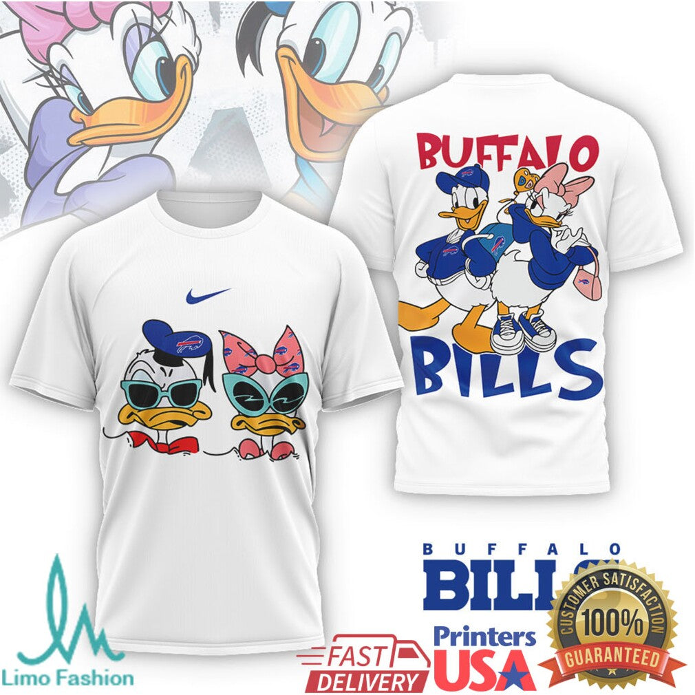 Donald & Daisy Duck Buffalo Bills NFL Graphic T shirt - Limotees LLC