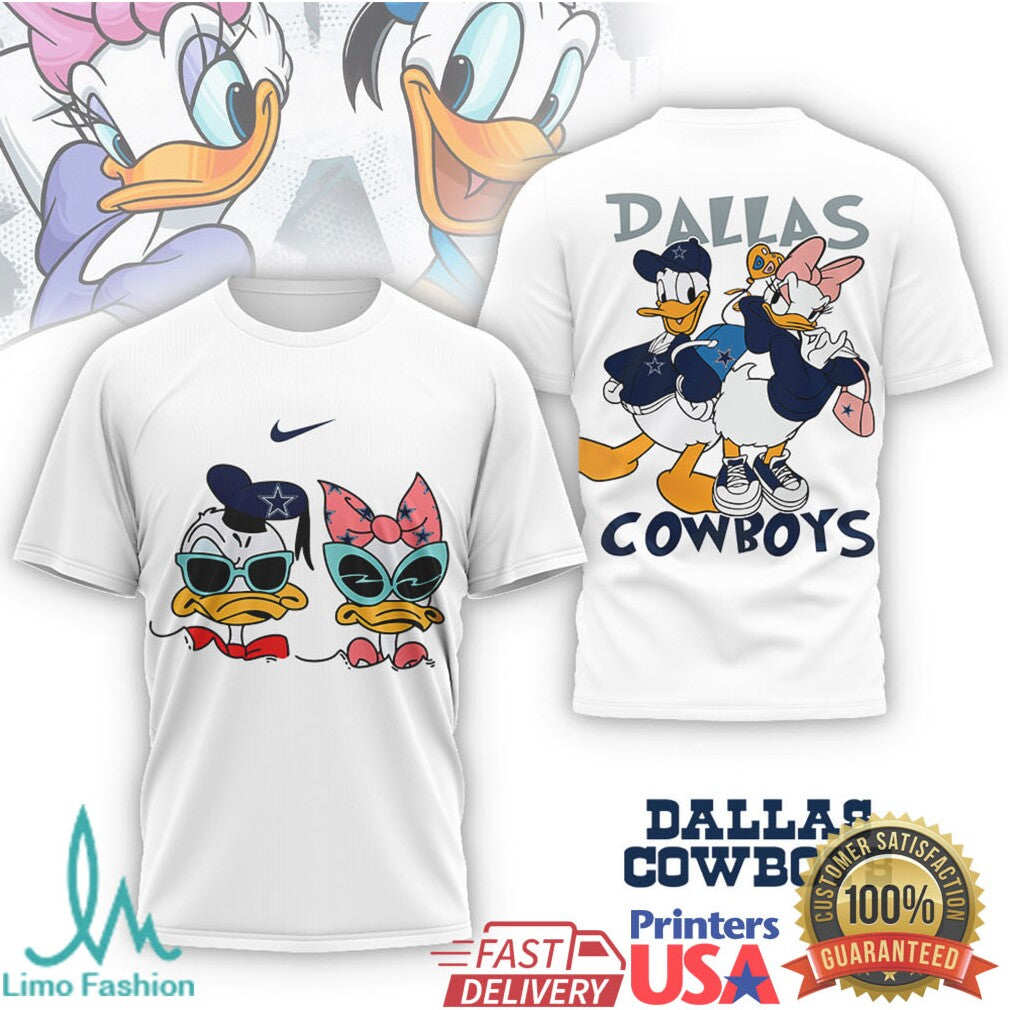 Donald & Daisy Duck Dallas Cowboys NFL Custom T Shirt - Limotees LLC