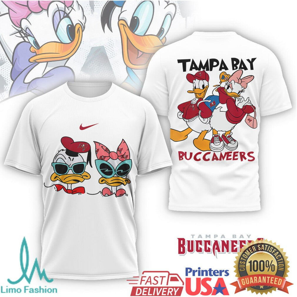 Donald & Daisy Duck Tampa Bay Buccaneers NFL T shirt - Limotees LLC