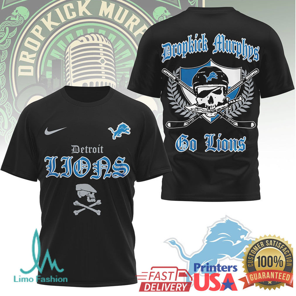 Dropkick Murphys x Detroit Lions Celtic Punk Style NFL Fan T Shirt - Limotees LLC