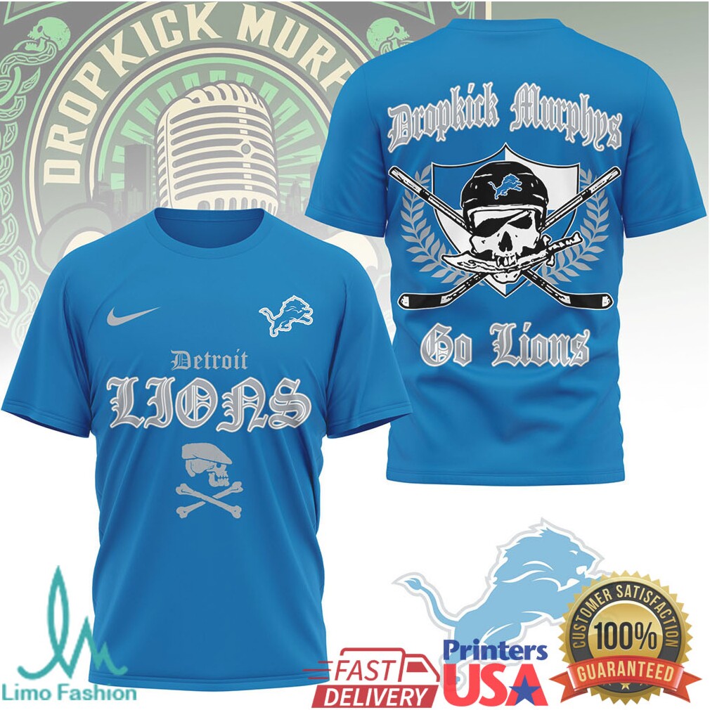 Dropkick Murphys x Detroit Lions Celtic Punk Style NFL Fan T Shirt - Limotees LLC