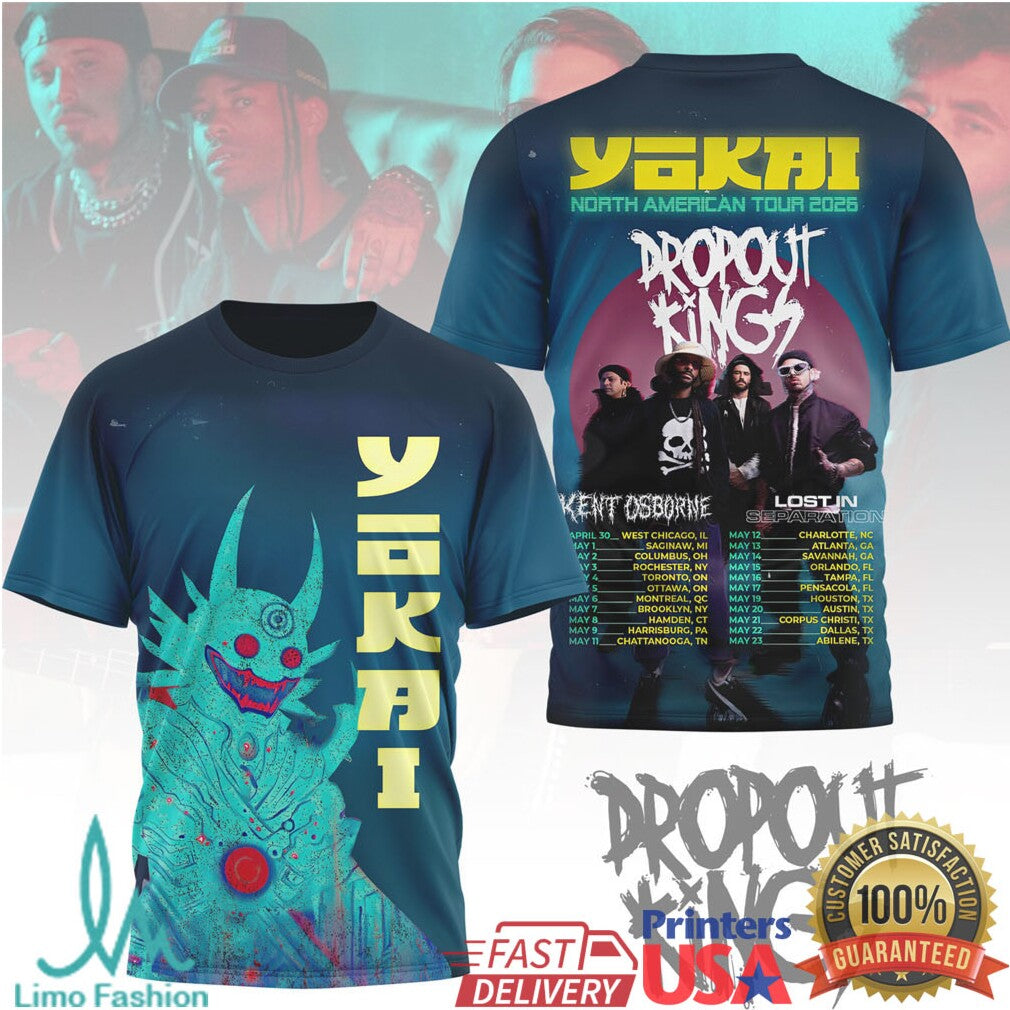 Dropout Kings Yokai North American Tour 2026 Concert Merchandise T Shirt - Limotees LLC