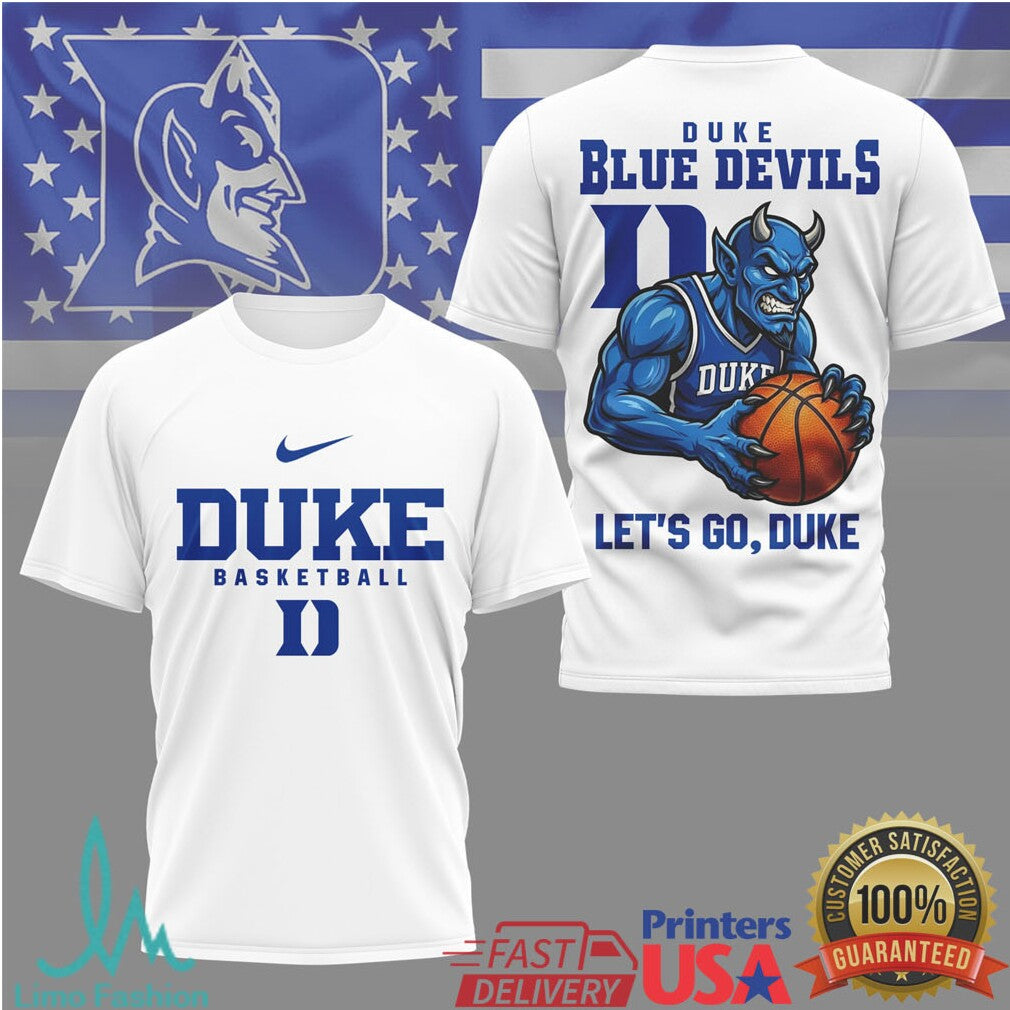 Duke Blue Devils Basketball “Let's Go Duke” Mascot Graphic Tee - Limotees LLC