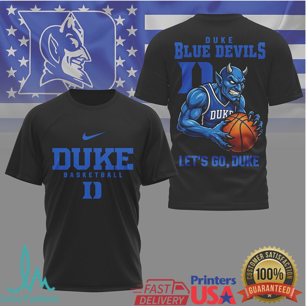 Duke Blue Devils Basketball “Let's Go Duke” Mascot Graphic Tee - Limotees LLC