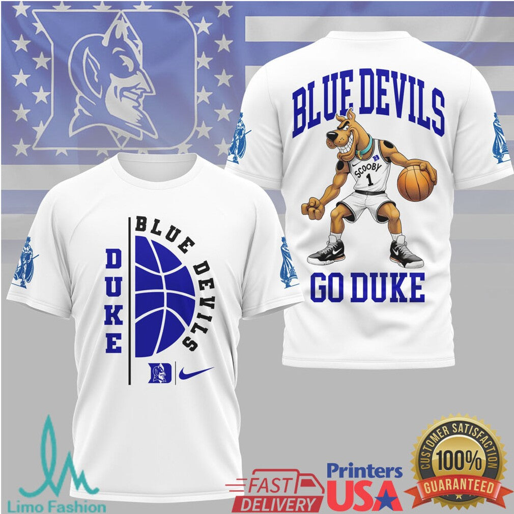 Duke Blue Devils Basketball Scooby Doo Graphic T Shirt - Limotees LLC