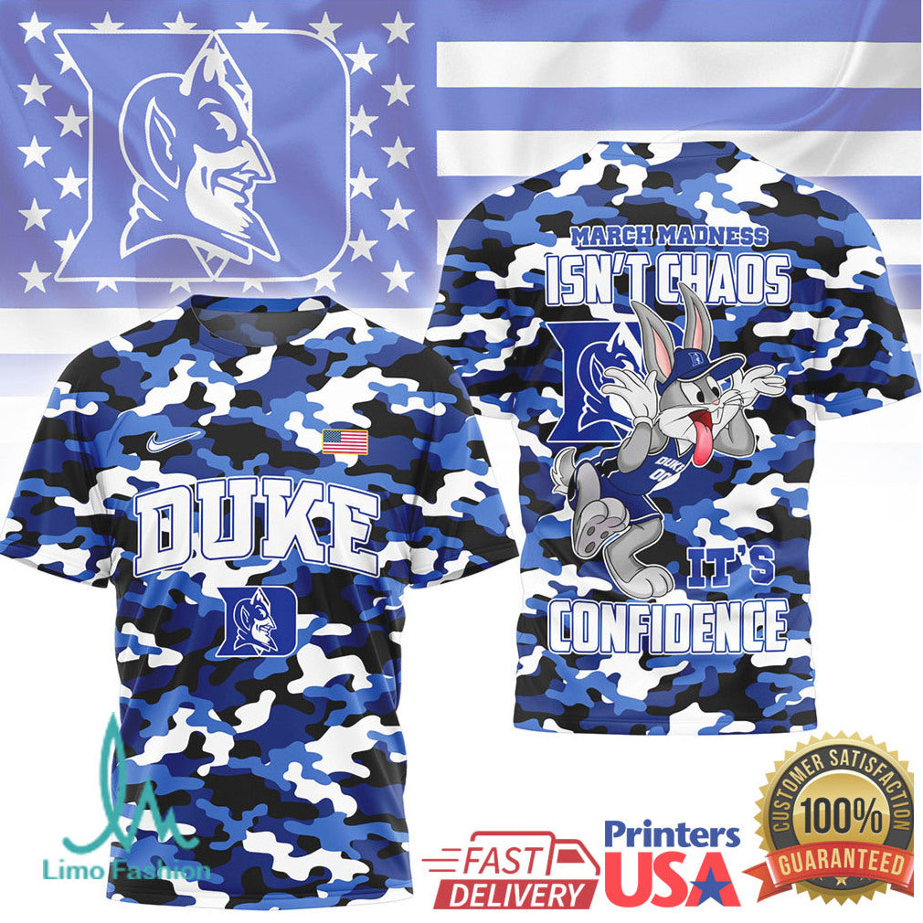 Duke Blue Devils Bugs Bunny March Madness Confidence Camo T Shirt - Limotees LLC
