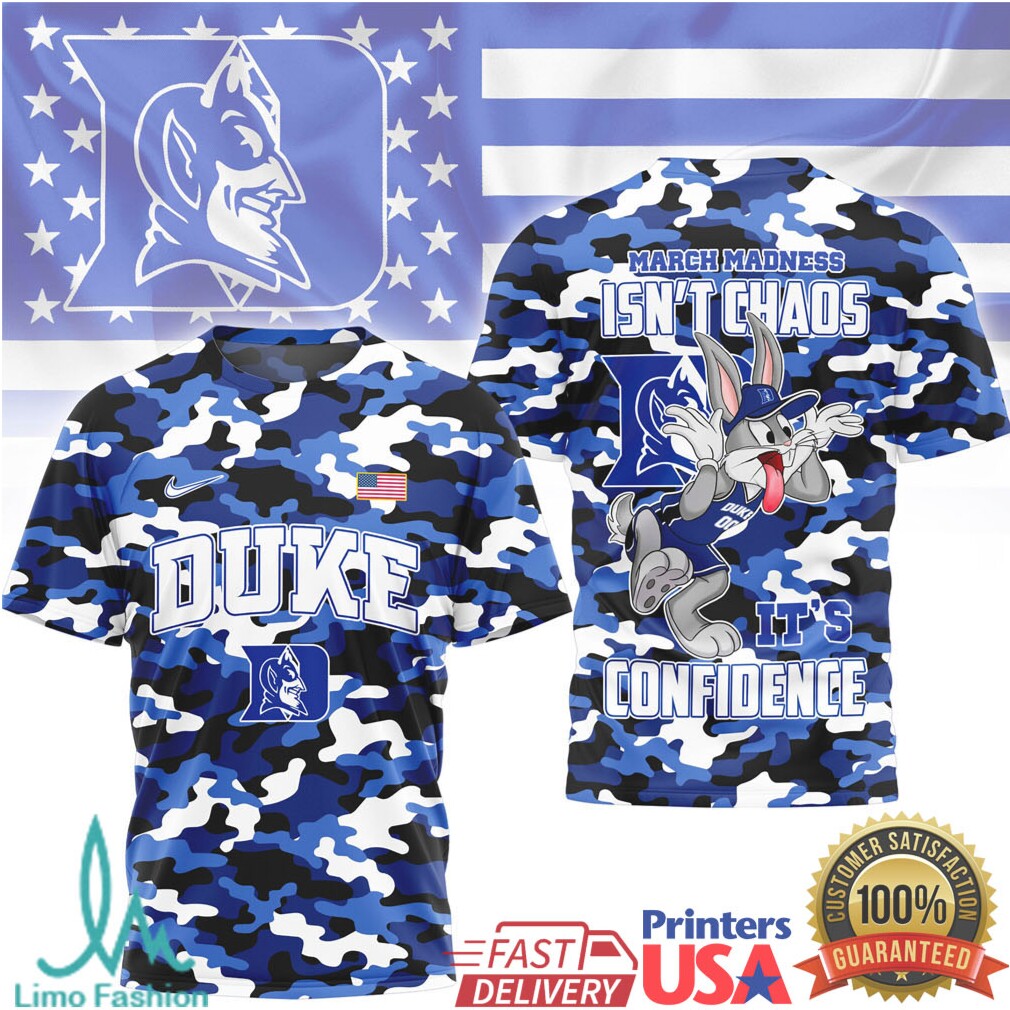 Duke Blue Devils Bugs Bunny March Madness Confidence Camo T Shirt - Limotees LLC