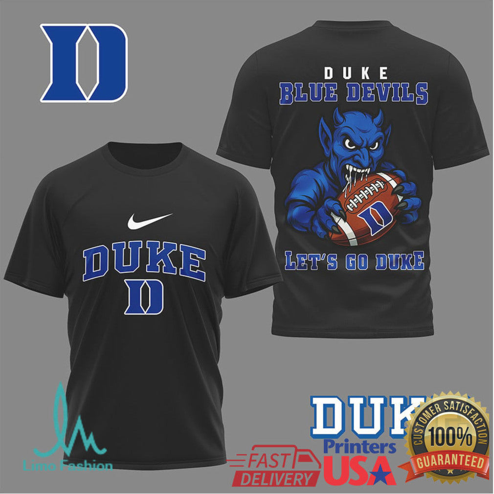 Duke Blue Devils “Let's Go Duke” Mascot Football T Shirt - Limotees LLC