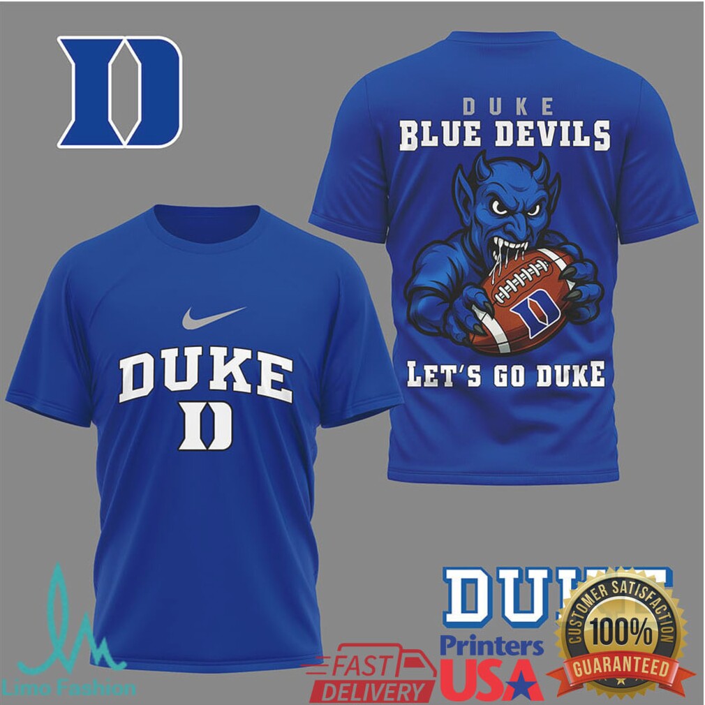Duke Blue Devils “Let's Go Duke” Mascot Football T Shirt - Limotees LLC
