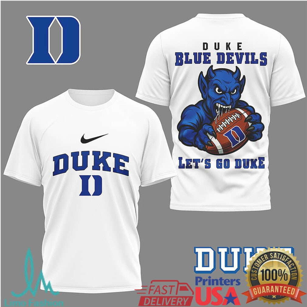 Duke Blue Devils “Let's Go Duke” Mascot Football T Shirt - Limotees LLC