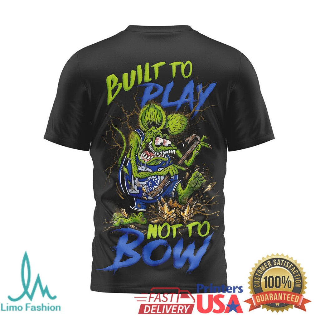 Duke Blue Devils Rat Fink Design T Shirt Built To Play Not To Bow - Limotees LLC