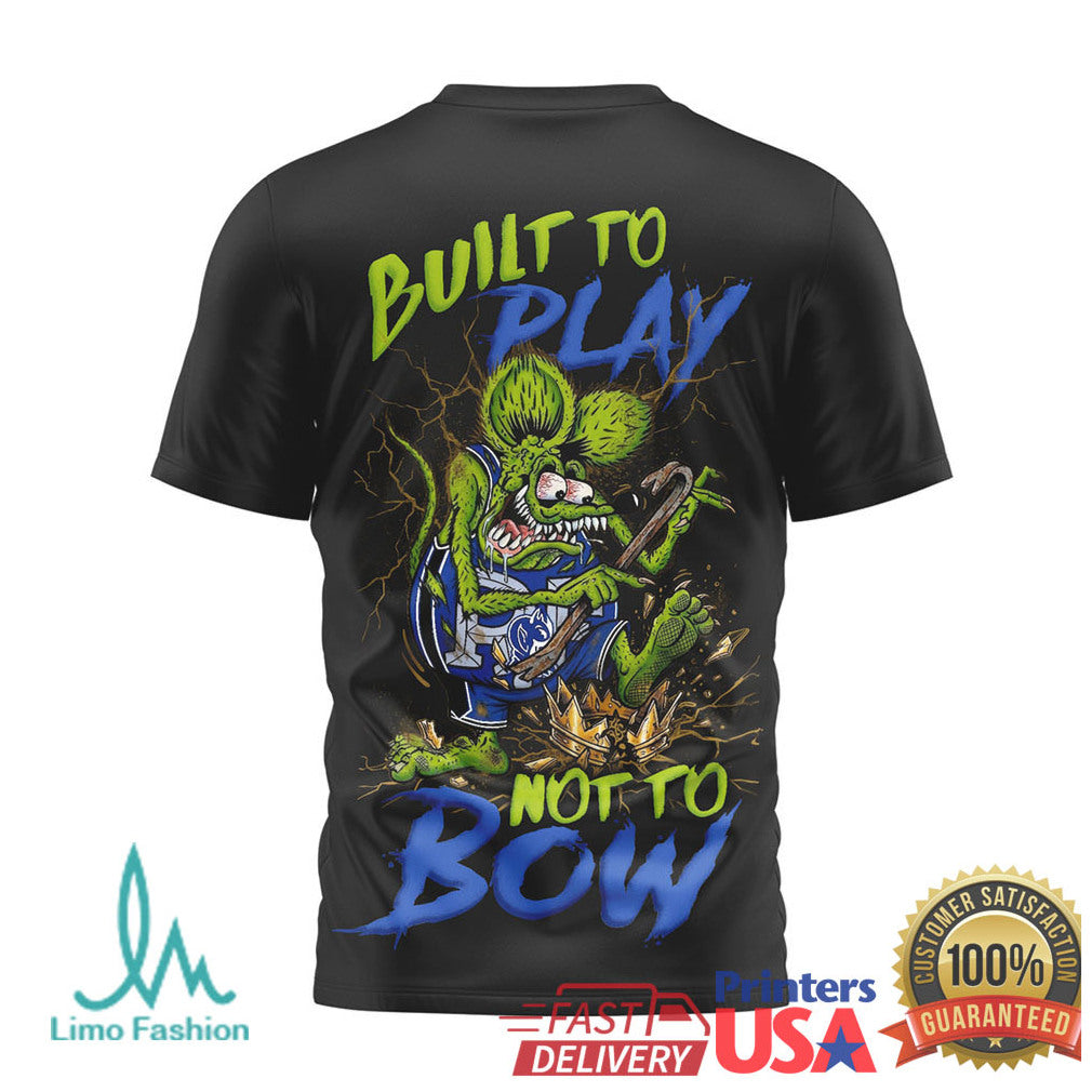 Duke Blue Devils Rat Fink Style Graphic T Shirt Black - Limotees LLC