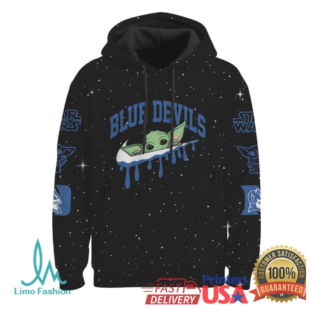 Duke Blue Devils Star Wars Grogu Fight Blue Devils 3D T Shirt - Limotees LLC