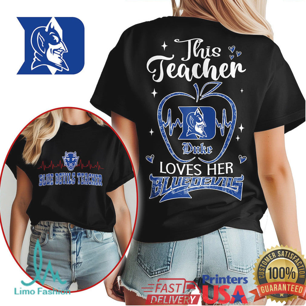 Duke Blue Devils Teacher This Teacher Loves Her Blue Devils T Shirt - Limotees LLC