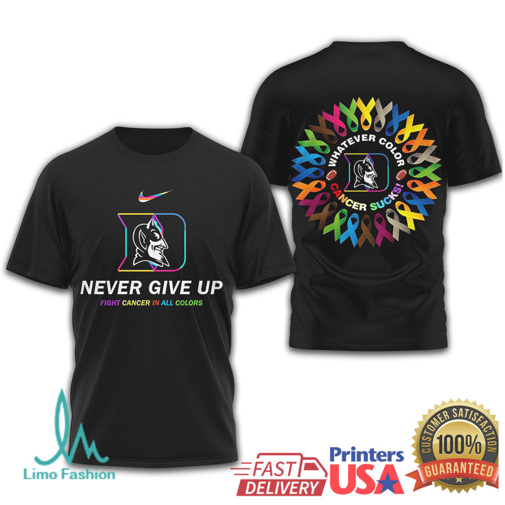 Duke Blue Devils Whatever Color Cancer Sucks Awareness T Shirt - Limotees LLC