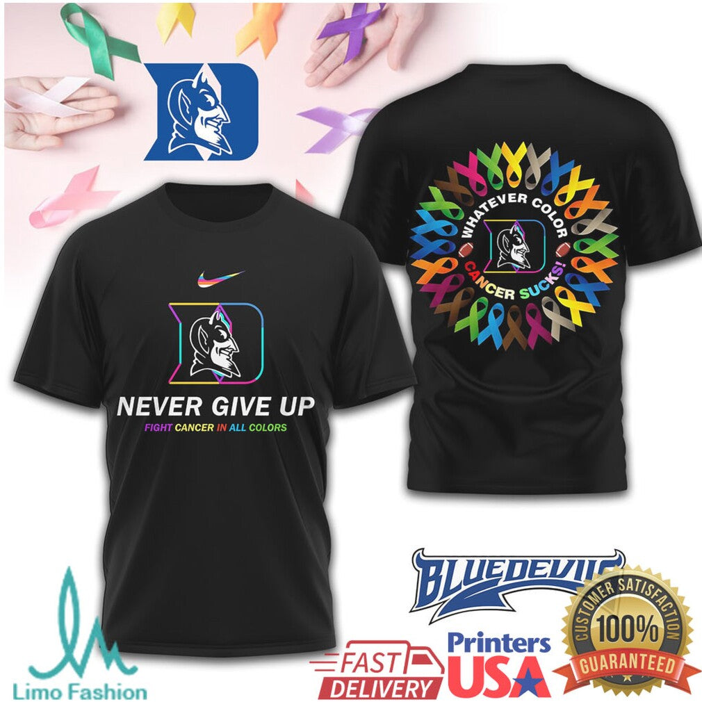 Duke Blue Devils Whatever Color Cancer Sucks Awareness T Shirt - Limotees LLC