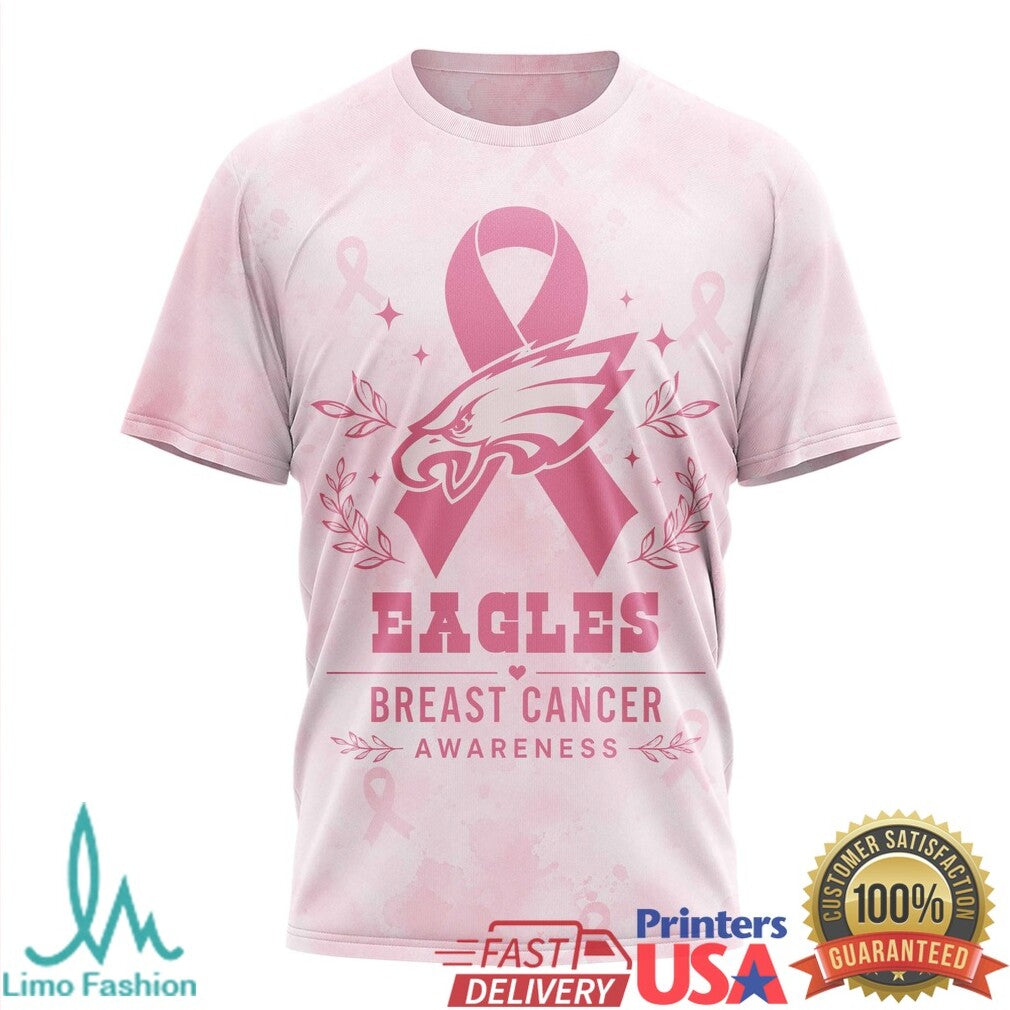 Eagles Tackle Breast Cancer Awareness Pink Ribbons T Shirt - Limotees LLC