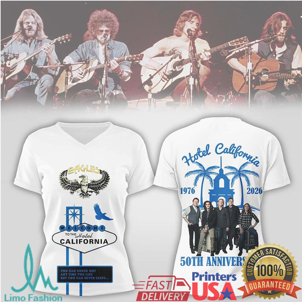 Eagles Welcome To The Hotel California 1976 2026 50th Anniversary Shirt - Limotees LLC