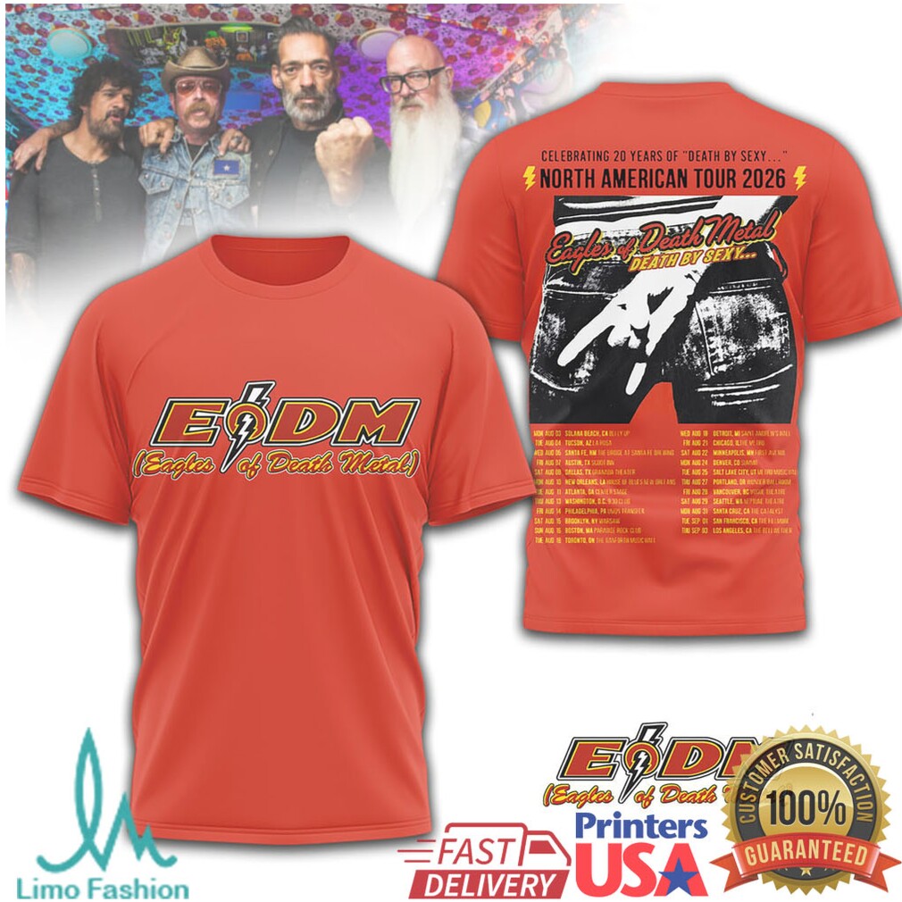 Eagles of Death Metal Death by Sexy 20th Anniversary Tour 2026 T Shirt - Limotees LLC
