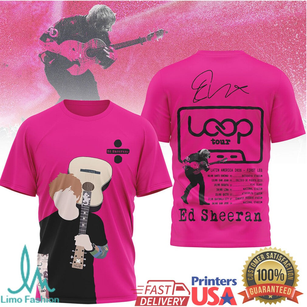 Ed Sheeran Mathematics Loop Tour 2025 Latin America Dates T Shirt - Limotees LLC