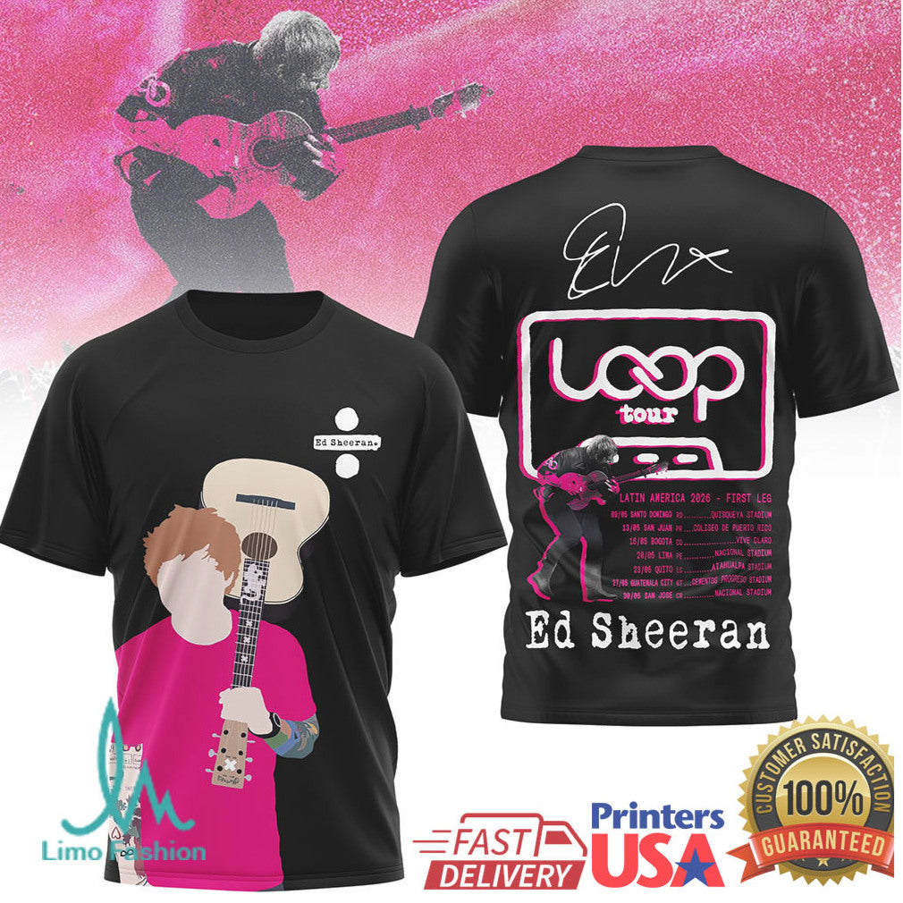 Ed Sheeran Mathematics Loop Tour 2025 Latin America Dates T Shirt - Limotees LLC